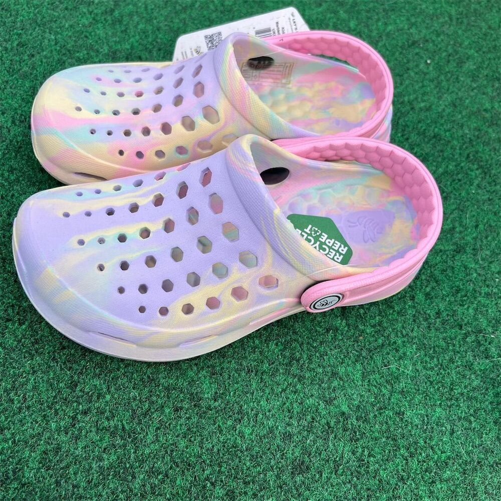 Joybees Kids Multicolor Clogs Toddler Slip-On Shoes Pastel Swirl - Picture 1 of 3